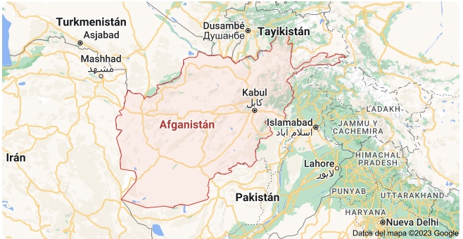 Mapa del país Afganistán