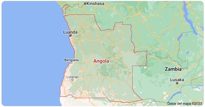 Mapa del país Angola