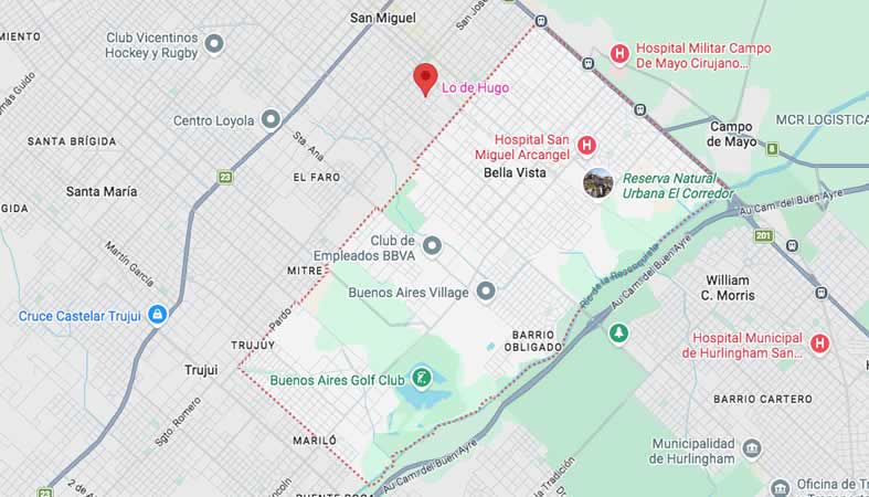 Mapa de calles de Bella Vista - Partido San Miguel