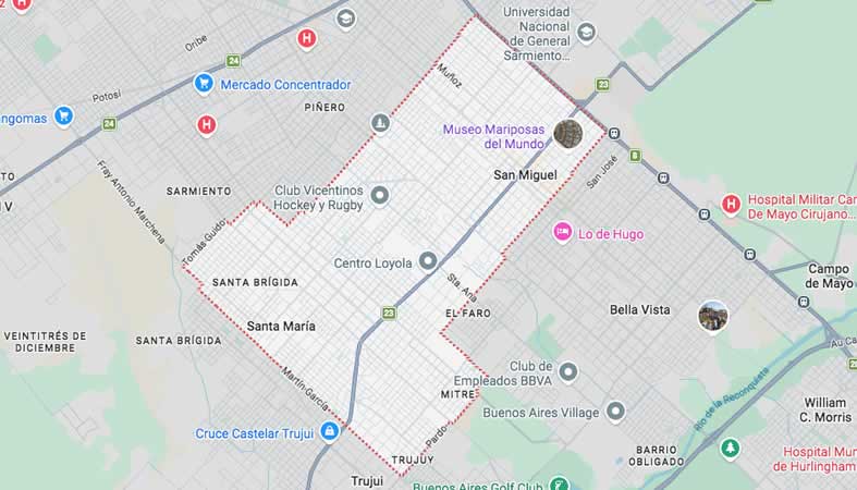 Mapa de calles de San Miguel - Partido San Miguel
