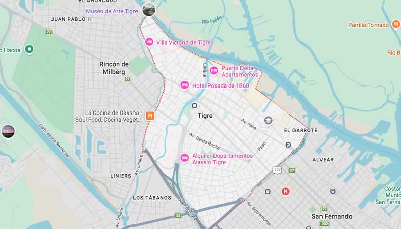 Mapa de calles de Tigre - Partido Tigre