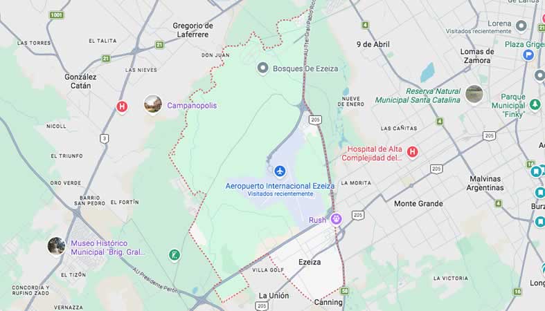 Mapa de calles de Eziza - Partido Ezeiza