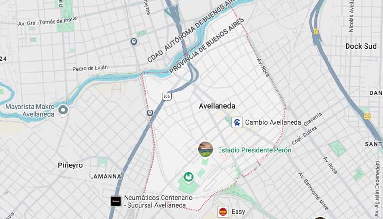 Mapa de calles de Avellaneda