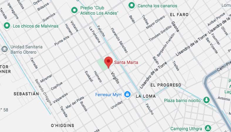 Mapa de calles de Santa Marta - Lomas de Zamora