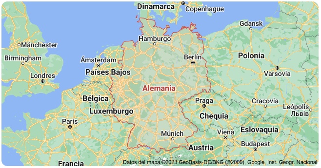 Mapa del país Alemania