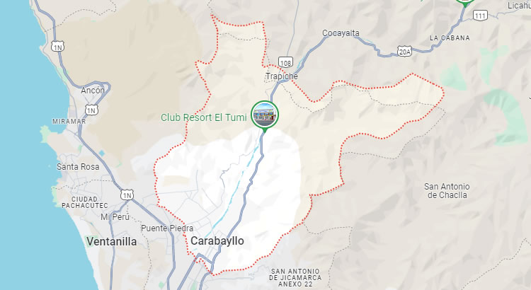 Mapa del distrito de Carabayllo