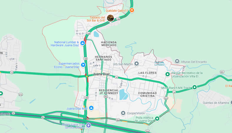 Mapa del municipio Juana Díaz, Puerto Rico