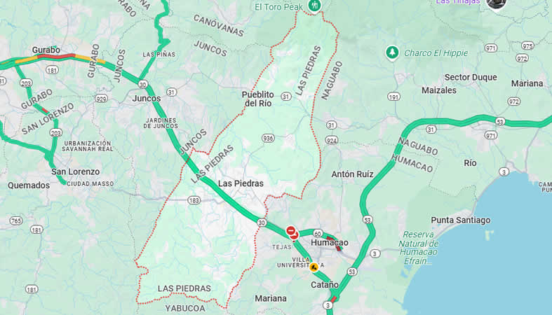 Mapa del municipio Las Piedras, Puerto Rico