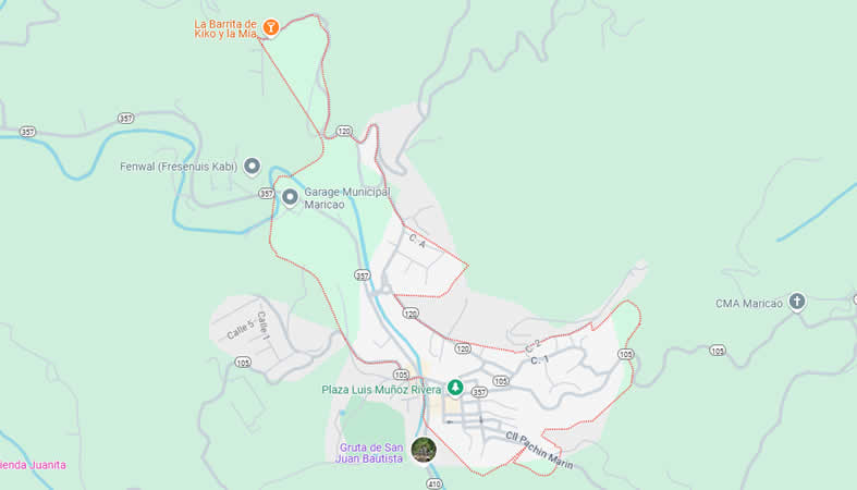 Mapa del municipio Maricao, Puerto Rico