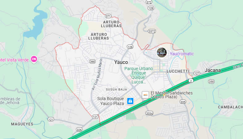 Mapa del municipio Yauco, Puerto Rico