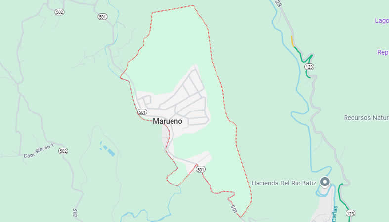 Mapa del barrio Marueño, Municipio de Ponce, Puerto Rico