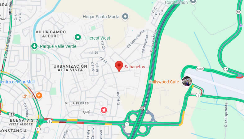 Mapa del barrio Sabanetas, Municipio de Ponce, Puerto Rico