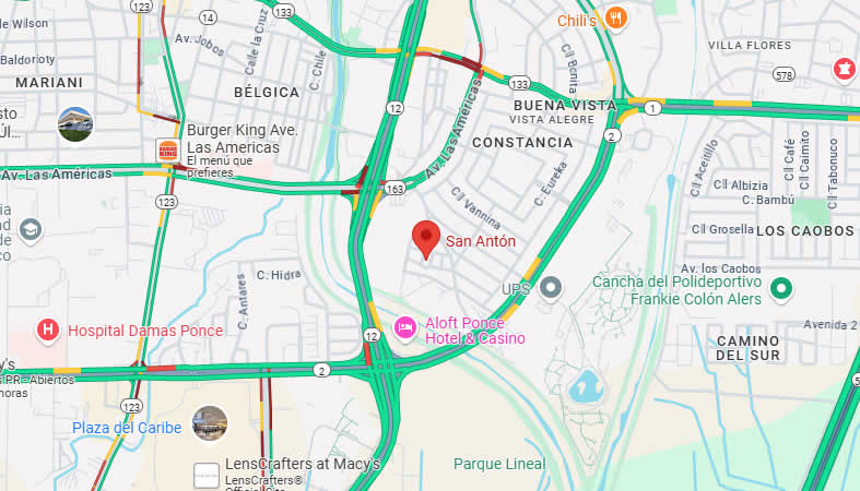 Mapa del barrio San Antón, Municipio de Ponce, Puerto Rico
