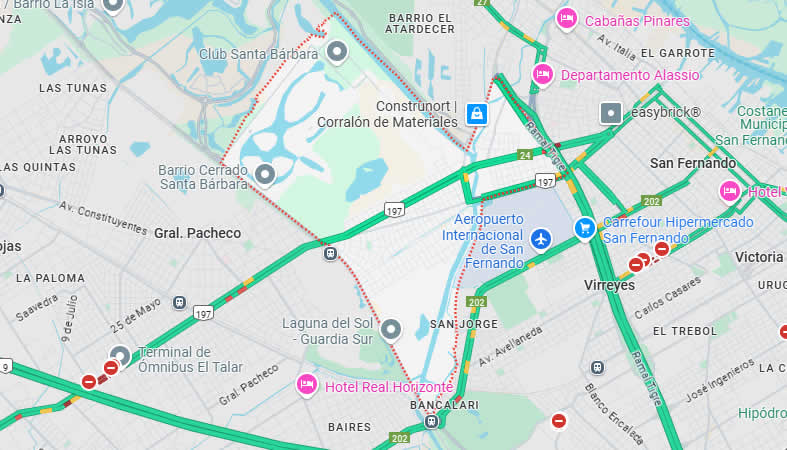 Mapa de Troncos del Talar, partido Tigre, Provincia de Buenos Aires, Argentina